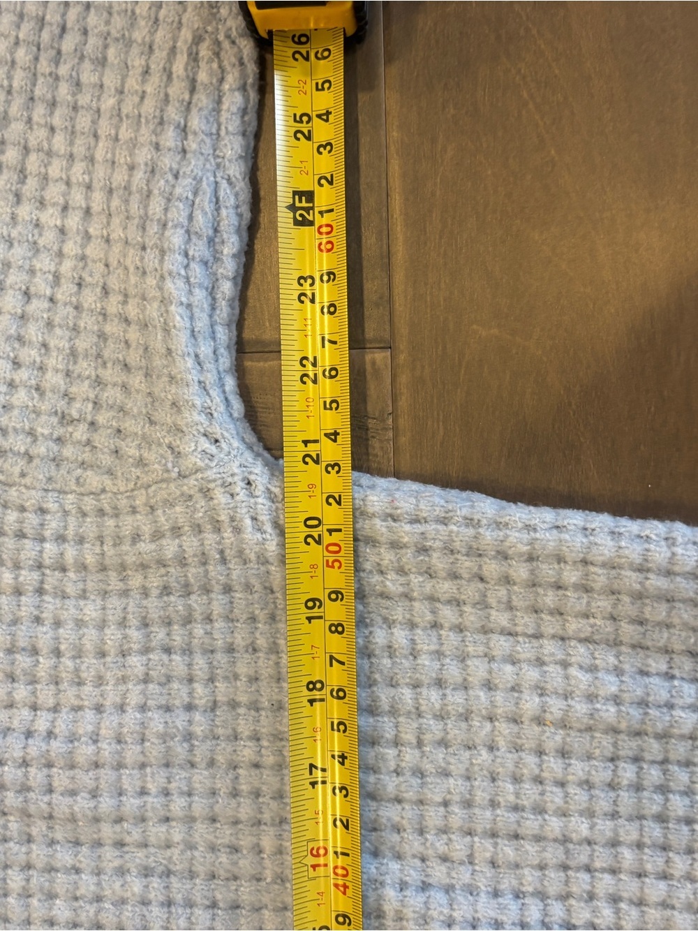Ricki's Light Blue V-Neck Waffle Knit Collared Sweater - Picture 6 of 7